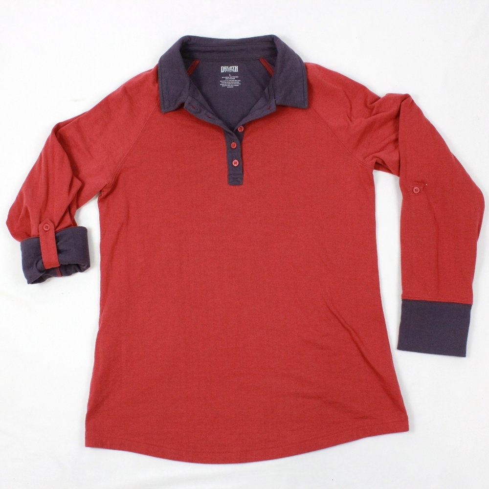 Duluth Trading Polo Sweater 3/4 Sleeve Women's